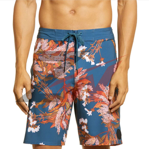 En gros, Maillots de bain pour garçons à séchage rapide et respirants, avec imprimé motif feuilles tissées, cordon de serrage, taille mi-haute, vêtements de plage, Fourniture d'usine - Product Image 1