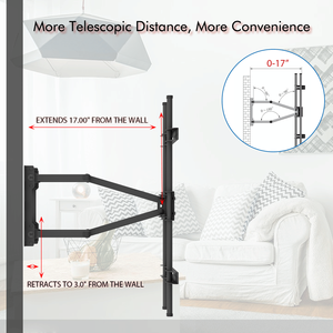 Support mural inclinable pour téléviseur plat TMDS 106 40 75 pouces en acier, niveau à bulle LED/LCD pour meubles de maison, certifié GS pour utilisation dans le salon - Product Image 5