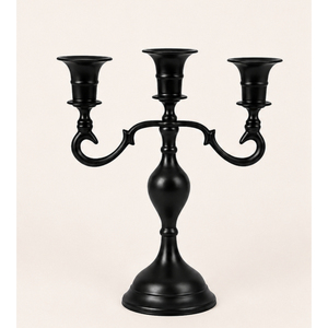 Wholesale Matte <b>Black</b> Metal 3-Arm Candelabra Candle Holder Vintage Style <b>Candlestick</b> Stand for Wedding Table Centerpiece Events - Product Image 5