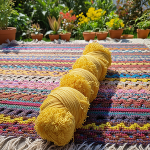 Fil de coton recyclé en ruban texturé, teint à la main, fil textile au toucher beurré pour le tissage et le crochet - Product Image 3