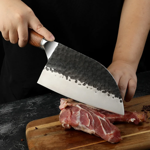 Custom Handmade Industrial Chef Cleaver <b>Knife</b> Carbon Steel Blade Wood Handle Eco-Friendly Ambidextrous Extra <b>Sharp</b> - Product Image 6