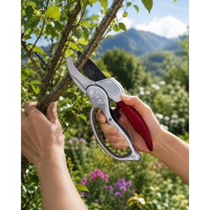 Sécateur de jardin à cliquet avec poignée en aluminium, cisailles de taille robustes SK5, coupe-branches, poignée en PVC, OEM ODM - Product Image 6