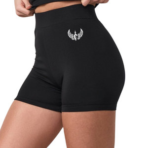 Shorts de sport décontractés pour femmes noires, taille haute élastique, extensibles, séchage rapide, respirants, pour fitness et entraînement - Product Image 2