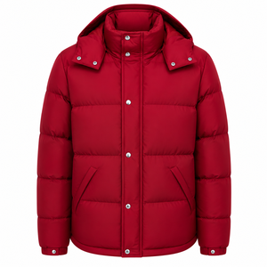Wholesale Men's Hooded Puffer Jacket Plain Dyed Custom Design Winter Quilted <b>Padded</b> Breathable <b>Waterproof</b> Outerwear - Product Image 1