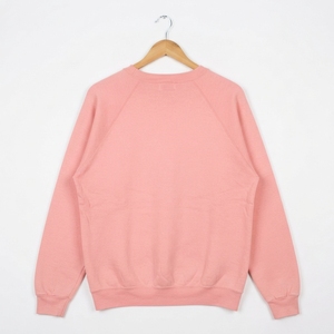 New Design Custom <b>Pink</b> Crew Neck Front Logo Long Sleeve 180g Silk Screen Printed Letter Printed Greek Knitted <b>Sweatshirt</b> Women's - Product Image 2