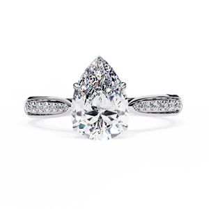 Bague de fiançailles solitaire en diamant de laboratoire certifié taille princesse |   Bijoux fins en or rose 10 carats |   Cadeau de luxe certifié IGI pour - Product Image 1