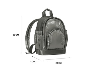 Glossy Puffy Nylon Mini <b>Backpack</b> 8 Pockets Small Capacity Bookbag Shiny Metallic Fashion Casual Daily Bag For Women - Product Image 6