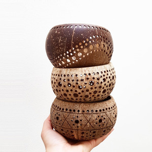 Coconut Shell Candles Holder Manufacturers Candle Stand Tealight Candle Holders with Custom logo Engraving - Product Image 4