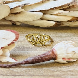 Luxury Design Lotus <b>Rings</b> Boho Brass <b>Rings</b> For Women 18k Gold Plated Floral <b>Statement</b> Cutout <b>Ring</b> For Wholesale/OEM/ODM - Product Image 1