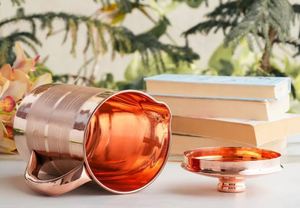 Copper jug set for luxury villa hospitality presentation <b>water</b> serving metal set with <b>glasses</b> durable reusable kitchen dining dr - Product Image 4