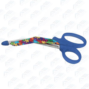 Tijeras Quirúrgicas con Mango Azul y Diseño de Rompecabezas, Instrumento Médico Manual con Acabado Impreso - Product Image 4