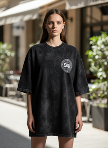 T-shirts pour femmes à manches courtes, coupe oversize, personnalisables, vierges, effet délavé à l'acide, style vintage, en tissu épais - Product Image 2