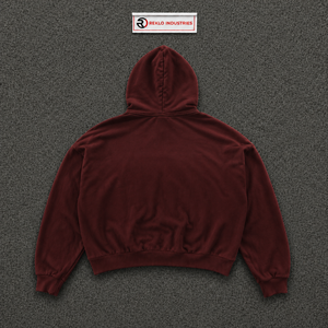 Sudadera con capucha y cremallera roja lavada estilo vintage con estampado de corazón y texto de amor, bolsillo frontal, estilo casual moderno. - Product Image 6