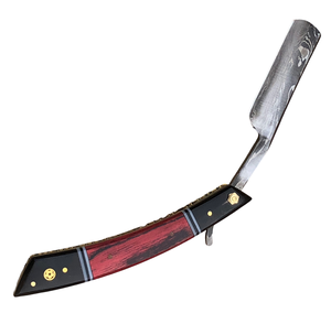 Men's Damascus Blade Straight <b>Razor</b> with Wooden Handle for Face Body <b>Bikini</b> Underarm Shaving in Salons - Product Image 1