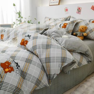 Ensemble de housse de couette 100% coton, 3 pièces, blanc, motif géométrique, pour la maison et l'hôtel - Product Image 5