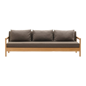 Ensembles de jardin très demandés : Canapé en bois massif avec coussins gris foncé pour mobilier de jardin, d'hôtel et de salon - Product Image 1