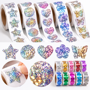 Custom Holographic PVC Sticker <b>Roll</b> Waterproof <b>Vinyl</b> Adhesive Decal Labels For Packaging Decoration Wholesale - Product Image 3