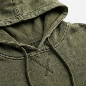 Conjunto Deportivo con Capucha para Hombre, Color Verde Oliva, Sudadera y Pantalones Deportivos de Algodón de Color Sólido con Cierre de Cordón - Product Image 4
