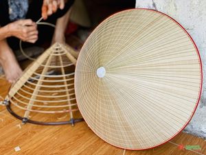 หมวกทรงกรวยไม้ไผ่คุณภาพสูงสำหรับป้องกันแสงแดด - Product Image 4