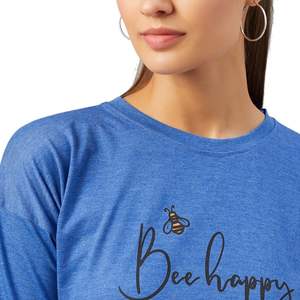 Camiseta Gráfica Personalizada para Mujer, 100% Algodón, Manga Corta, Corte Holgado Informal, Camiseta Estampada, Precio de Fábrica al por Mayor OEM - Product Image 2