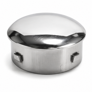 Support d'extrémité de main courante moderne en acier inoxydable argenté pour balustrade en verre et escalier de porche/balcon - Product Image 1