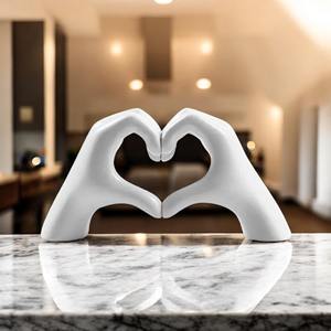 Escultura de Manos en Forma de Corazón de Metal con Acabado Dorado, Perfecta para Decoración Moderna del Hogar, Encimera de Cocina, Exhibición en Hoteles y Restaurantes - Product Image 4