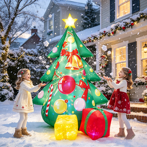 Inflatable Christmas Tree <b>Decoration</b> with LED Lights Gift Box Holiday <b>Outdoor</b> Courtyard <b>Xmas</b> Display - Product Image 6