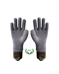 Gants de travail de sécurité en coton noir de calibre 7/10, antidérapants, antistatiques, durables, flexibles, respirants, tricotés à la chaîne, directement de l'usine - Product Image 3