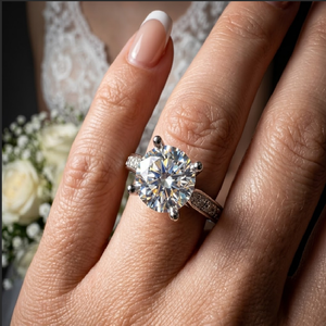 แหวนแต่งงานแต่งงานแหวนแต่งงานกึ่งติดเพชรสีทองขาว14K สำหรับผู้หญิงสำหรับปาร์ตี้วันครบรอบ - Product Image 2