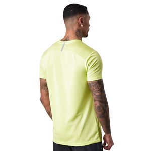 T-shirt de sport pour homme, vert lime clair, col rond, manches courtes, pour entraînement, gym, course à pied, vêtements de sport décontractés - Product Image 2