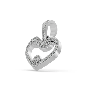 Lab Grown Diamond Heart Pendant <b>Necklace</b> 14K Yellow Gold IGI Certified Pave Diamond Open Heart Women's Elegant Wedding Jewelry - Product Image 5