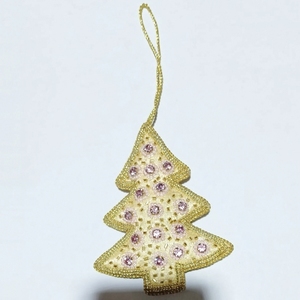 Adorno Colgante de Reno con Cuentas Doradas de Lujo, con Bordado a Mano Intrincado, Adorno Decorativo para Árbol de Navidad para Fiestas Navideñas - Product Image 5