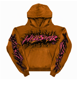 Sweat-shirt à capuche violet Hellstar pour homme, pull-over streetwear avec imprimé graphique - Product Image 2