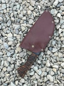 Couteau de boucher artisanal en acier à haute teneur en carbone avec manche en bois et étui en cuir véritable pour la cuisine, le camping et les activités de plein air - Product Image 6