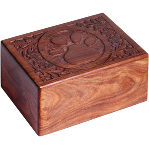 High Quality Handcrafted Wooden <b>Urns</b> Human Ashes Pet Memorial Custom Logo Eco-Friendly Funeral <b>Urn</b> 5-15L Capacity Paw Print - Product Image 5