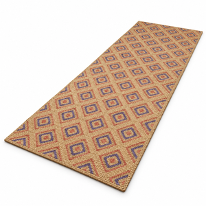Alfombra de Yute 100% Personalizable, Ecológica, Moderna, de Tejido Plano y Pelo Medio, 2x6 Pies, Color Natural, Diseño a Cuadros - Product Image 1