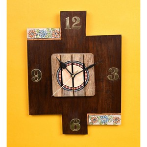 Handcrafted Mango Wood <b>Decorative</b> <b>Wall</b> <b>Clock</b> Wholesale from India - Product Image 3