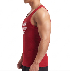 Débardeur de sport pour homme, col rond, 100 % polyester, respirant, coupe légère, imprimé, pour tenue décontractée - Product Image 5