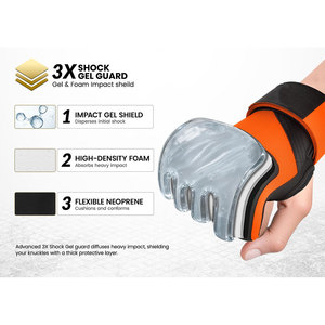 Mitaines de karaté professionnelles avec gel interne élastique, gants en coton pour arts martiaux, boxe, MMA, entraînement, mitaines à doigts ouverts - Product Image 3