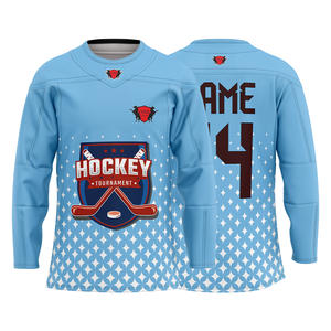 Maillot de hockey personnalisé avec logo sur mesure, vente en gros, haute qualité, impression par transfert thermique, 100% polyester, vêtements de hockey sur glace - Product Image 4