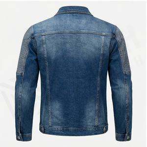 Nueva llegada de la moda chaqueta de mezclilla al por mayor lavado personalizado azul negro hombres Denim Jean chaquetas de alta calidad-Jeans chaqueta para los hombres - Product Image 3