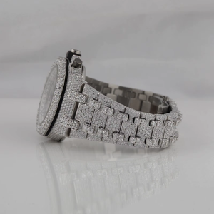 Diamond Dial Quartz Chronograph Watch Stainless Steel Bracelet <b>Wristwatch</b> Date Display Luxury Dress Watch - Product Image 3
