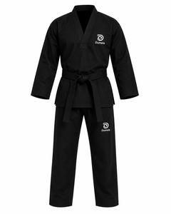 Uniforme de Taekwondo Dumela, Negro, de Algodón, Ropa de Artes Marciales Unisex, Traje de Entrenamiento, Diseño Duradero de Cintura Alta, Transpirable y Personalizable - Product Image 1