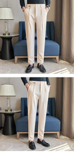 Pantalon décontracté pour homme, couleur unie, style streetwear, coupe ample, pantalon de costume, vente en gros - Product Image 3