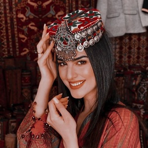 Gorros Afganos para Mujer, Más Vendidos, de Secado Rápido, Transpirables, para Fiestas al Aire Libre, Hechos a Mano, Estilo Tribal, Festivos, Gorro Afgano - Product Image 1