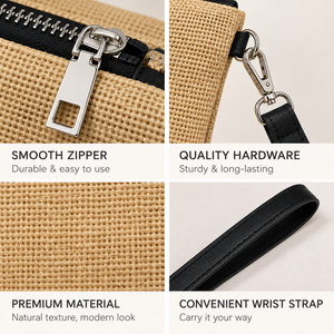 Pochette de maquillage en toile avec logo personnalisé, fermeture éclair, trousse de toilette portable pour les voyages, pour femmes - Product Image 2
