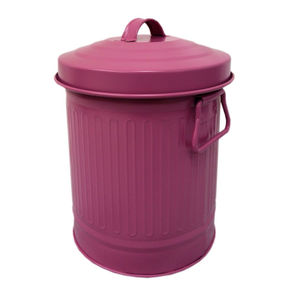 Contenedor de Basura Metálico Rosa de Alta Calidad, Cubo de Basura de Acero con Tapa, Contenedor de Almacenamiento Interior y Exterior a Precio Razonable - Product Image 2