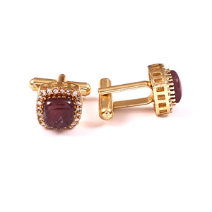 Boutons de manchette en rubis naturel pour homme, pierres précieuses de luxe en laiton, pierre rouge, pour mariage, anniversaire, Noël, cadeau pour le marié, bijoux personnalisés - Product Image 4