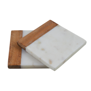Marble and Wood Coaster Specially Design Most Demanding Use for <b>Table</b> Decors Wedding Party <b>Bar</b> Restaurant Stone, Coasters - Product Image 1