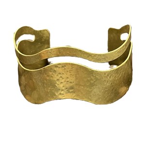 Top Quality Hammered Brass Cuff Stack Wedding Party Festive Adjustable Vintage Finished Chunky Bangle Statement Jewelry <b>Bracelet</b> - Product Image 3